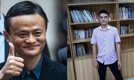 Chàng trai Huang Jian (ảnh phải) mới phẫu thuật thẩm mỹ để giống tỉ phú Jack Ma (ảnh trái).