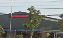 Công trình Chợ Giống (Cổ Dũng, Kim Thành, Hải Dương) xảy sai phạm ngay từ khi khởi công, nay vẫn nghiễm nhiên đưa vào hoạt động bất chấp có ý kiến phản đối trong dân. Ảnh chụp trưa 7/9. 