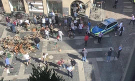 Hiện trường vụ lao xe hôm 7/4 tại Đức. Ảnh: Twitter