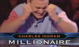 Charles Ingram trong khoảnh khắc trả lời đúng câu hỏi số 10 của chương trình "Ai là triệu phú?"