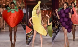 Người mẫu hóa… hoa quả khổng lồ trên sàn diễn thời trang