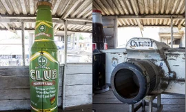 Tròn mắt với quan tài hình máy ảnh, bao gạo, chai bia