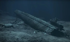 Hình ảnh mô phỏng xác tàu U-boat số hiệu U-864. Ảnh: RT
