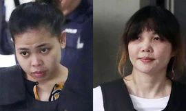 Siti Aisyah (trái) và Đoàn Thị Hương (phải). Ảnh: AP