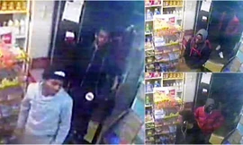 Hình ảnh các nghi phạm được camera trong cửa hàng rượu ghi lại.