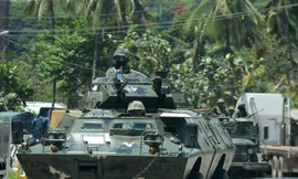 Quân đội Philippines tại Marawi (đảo Mindanao). Ảnh: AFP