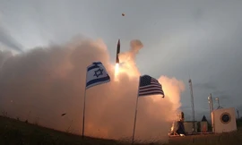 Hetz-3 của Israel khai hỏa hôm 28/7. Ảnh: Bộ Quốc phòng Israel