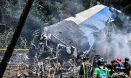 Hiện trường vụ tai nạn máy bay. Ảnh: Tân Hoa Xã