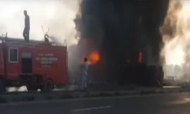 Hiện trường vụ việc. Ảnh: Cắt từ video