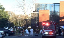 Một cuộc kiểm tra và rà soát chất độc hại đang được tiến hành tại căn cứ Ft. Myer-Henderson. Ảnh: Twitter