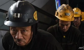 Công nhân mỏ than Trung Quốc. Ảnh: AFP