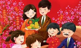 Đi chúc Tết cha mẹ, thầy cô là phong tục đẹp của người Việt Nam. Ảnh minh họa.