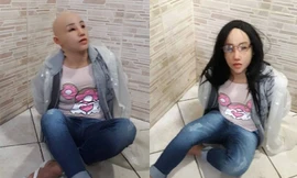 Clauvino da Silva cải trang bằng quần áo của con gái. Ảnh: Twitter