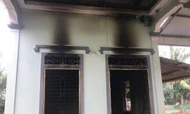 Ngôi nhà chị Nga nơi xảy ra đám cháy.