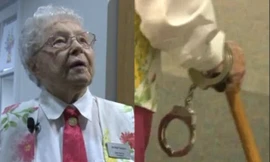 Cụ bà 102 tuổi ước mơ 'được' cảnh sát bắt một lần trong đời