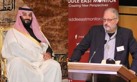 Thái tử Mohammad bin Salman (trái) và nhà báo Jamal Khashoggi (phải). Ảnh: Reuters 