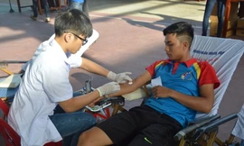 Gần 1000 ĐVTN Đà Nẵng tham dự ngày hội “Những giọt máu hồng” hè 2017. Ảnh: Thanh Trần. 