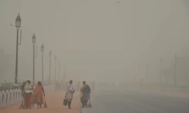 Bão bụi tấn công New Delhi ngày 2/5. Ảnh: PTI 