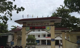 BV đa khoa Đức Thọ - Hà Tĩnh, nơi xảy ra vụ việc trẻ sơ sinh tử vong bất thường với vết đứt trên cổ.