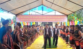 Ông Phan Đình Trạc dự Ngày hội Đại đoàn kết toàn dân tộc ở làng Ó 