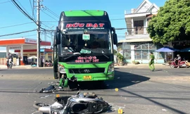 Đuổi theo ô tô tải vì va quẹt, xe khách tông chết một phụ nữ