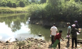 Khu vực suối ở làng Hek nơi 3 em nhỏ bị đuối nước