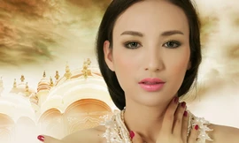 Cận cảnh khuôn mặt khả ái của hoa hậu Ngọc Diễm