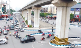  Ðường Nguyễn Trãi - Trần Phú (Hà Ðông) vừa được Sở GTVT cải tạo, tổ chức lại giao thông đồng bộ Ảnh: T.Ðảng