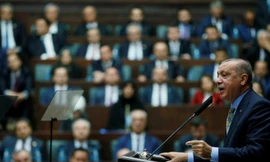 Tổng thống Thổ Nhĩ Kỳ Erdogan phát biểu trước Quốc hội ngày 23/10 Ảnh: Reuters
