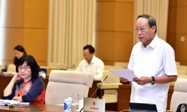 Thứ trưởng Bộ Công an Lê Quý Vương tại phiên họp. Ảnh Như Ý 