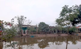 Ngôi nhà của gia đình ông N tại thôn Cồn Nâm 