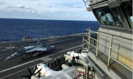 Tàu sân bay USS Ronald Reagan đang tham dự tập trận Keen Sword ở Tây Thái Bình Dương Ảnh: Reuters