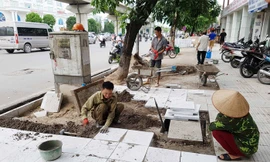 Chỉ riêng tuyến đường Nguyễn Trãi, quận Thanh Xuân đã phải chi hơn 100 tỷ đồng để lát vỉa hè và các hạng mục khác