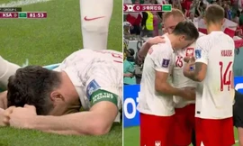 Giải hạn tại World Cup, Lewandowski úp mặt xuống sân khóc nức nở