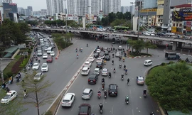 Hình ảnh hiếm thấy của 'điểm đen' giao thông trên trục đường Vành đai 2 Hà Nội