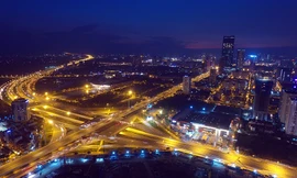 Vẻ đẹp rực rỡ của Hà Nội về đêm qua góc máy flycam