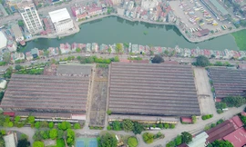 Nhà máy xe lửa Gia Lâm nhìn từ flycam