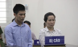 Các bị cáo Tùng và Hằng tại tòa.