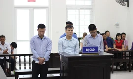 Các bị cáo trong vụ án cướp xe taxi.