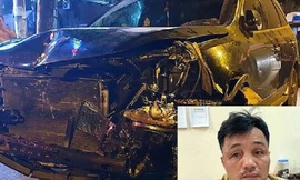 Tài xế Đỗ Xuân Tuyên và chiếc xe gây tai nạn.