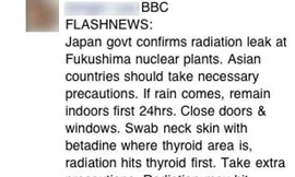 Tin nhắn 'phóng xạ' thất thiệt lan nhanh khắp Châu Á