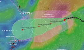 Bão số 10 có khả năng gây mưa lớn ở các tỉnh Nam Trung Bộ đặc biệt là khu vực Quảng Nam-Quảng Ngãi.