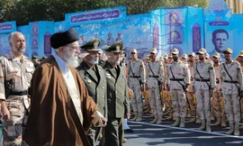 Hiện trường vụ tấn công vào lãnh sự quán Iran ở Syria ngày 1/4. (Ảnh: AP)