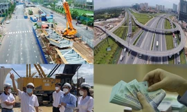 Những ngôi nhà án ngữ tại dự án quốc lộ 50 Ảnh: H.H 