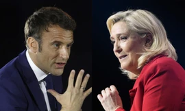 Tổng thống Pháp Emmanuel Macron và bà Marine Le Pen. (Ảnh: WSJ)