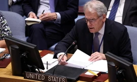 Bên trong phòng họp của Hội đồng Bảo an Liên Hợp Quốc. (Ảnh: Reuters)