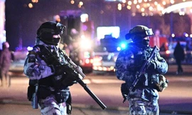 Nhà hát Crocus City Hall tan hoang sau vụ tấn công ngày 22/3. (Ảnh: Reuters)