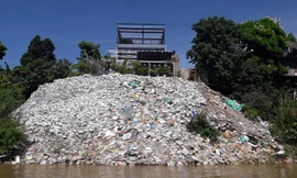 Giữa mùa mưa bão, đê Bạch Đằng bị “xẻ thịt”