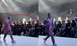 Cùng xuất hiện ở Tuần lễ thời trang, Châu Bùi cười “mê mệt” khi thấy Binz lướt ngang