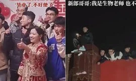 Nhóm nam sinh "tri ân" giáo viên bằng cách độc lạ: Giúp cô chủ nhiệm "làm khó" chú rể 